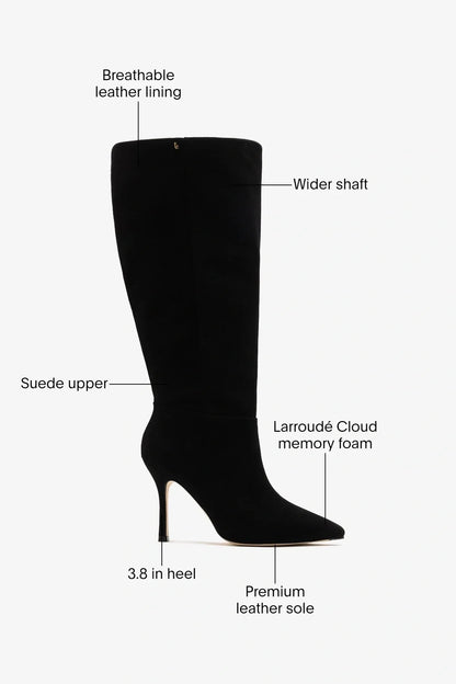 Kate Wide Boot Black Suede