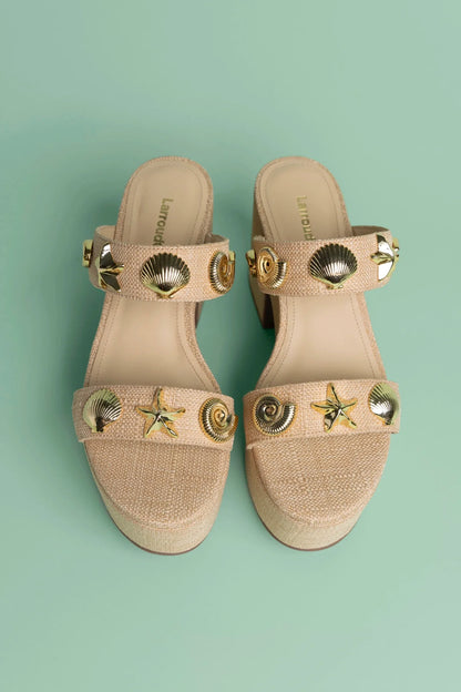Madison Platform Sandal Beige Raffia