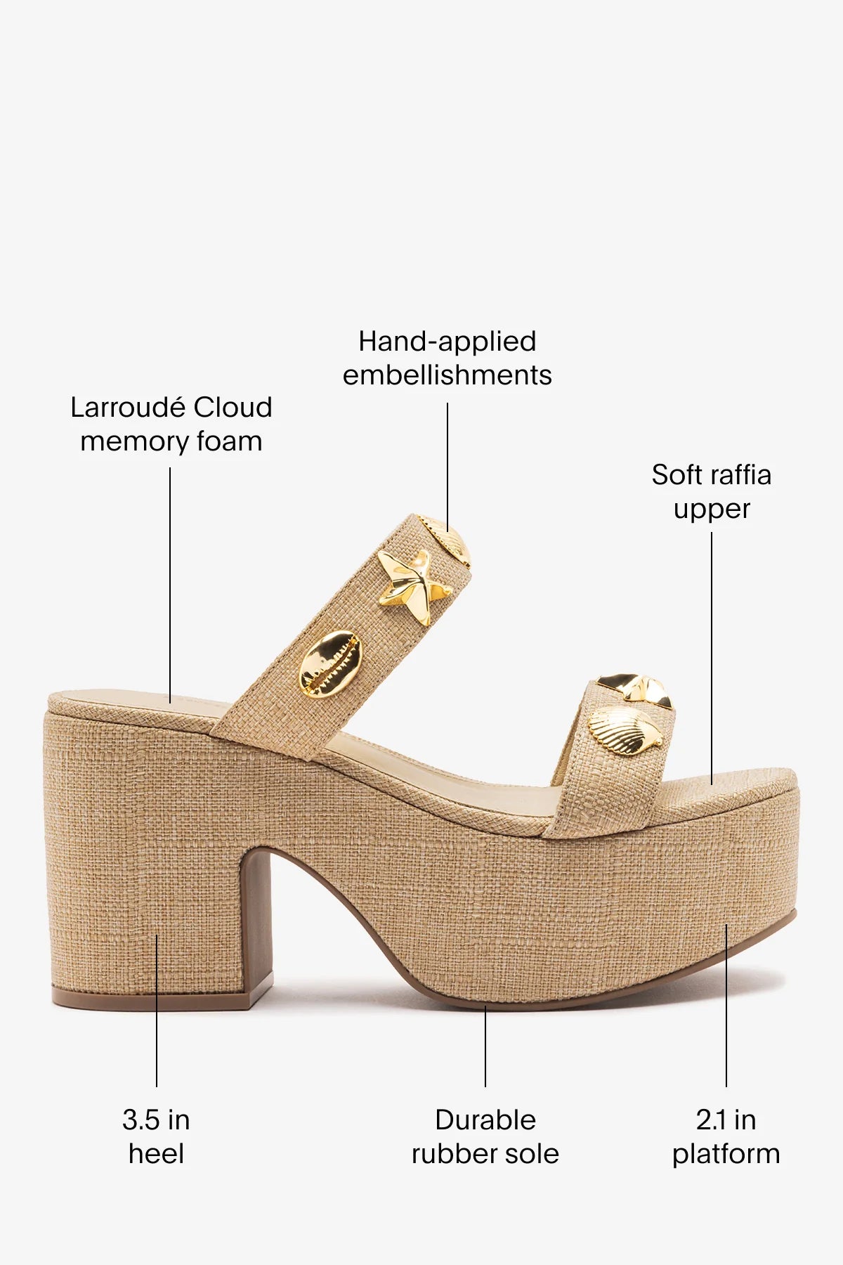 Madison Platform Sandal Beige Raffia
