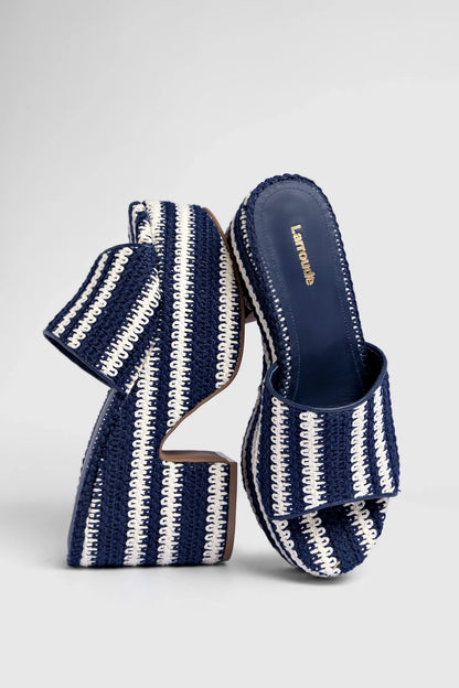 Miso Crochet Mule Striped Navy