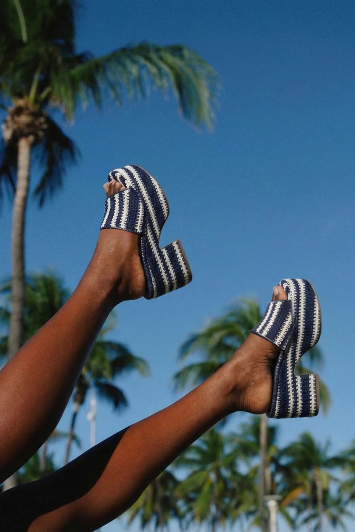 Miso Crochet Mule Striped Navy