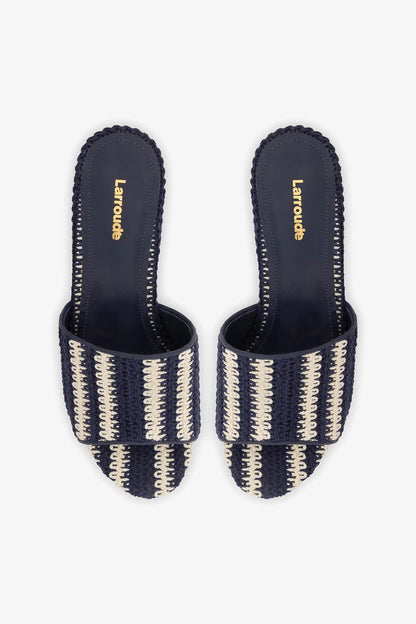 Miso Crochet Mule Striped Navy