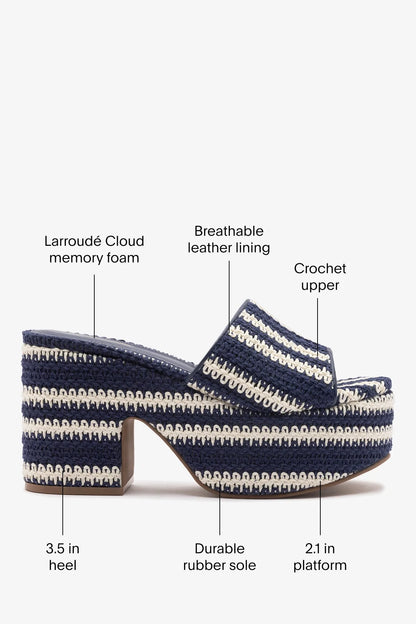 Miso Crochet Mule Striped Navy