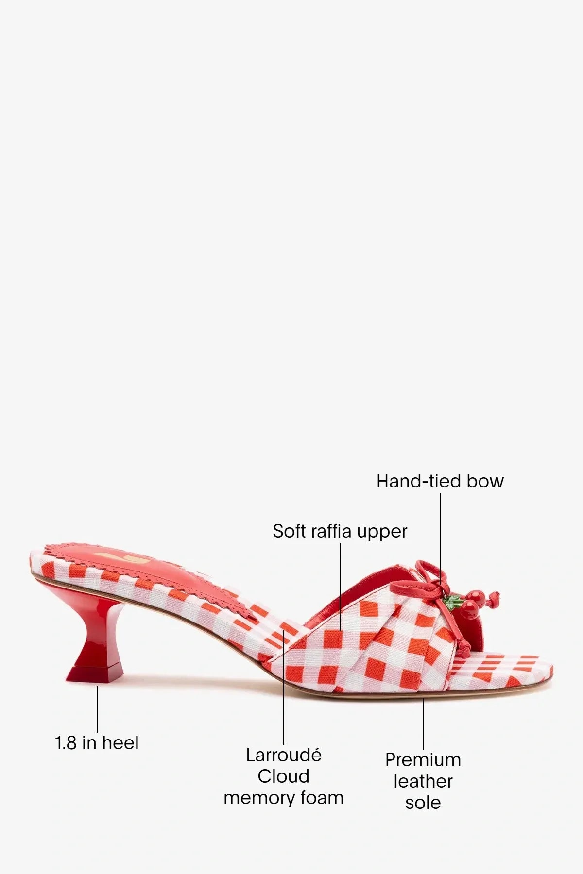 Bardot Mule Scarlet Printed Fabric