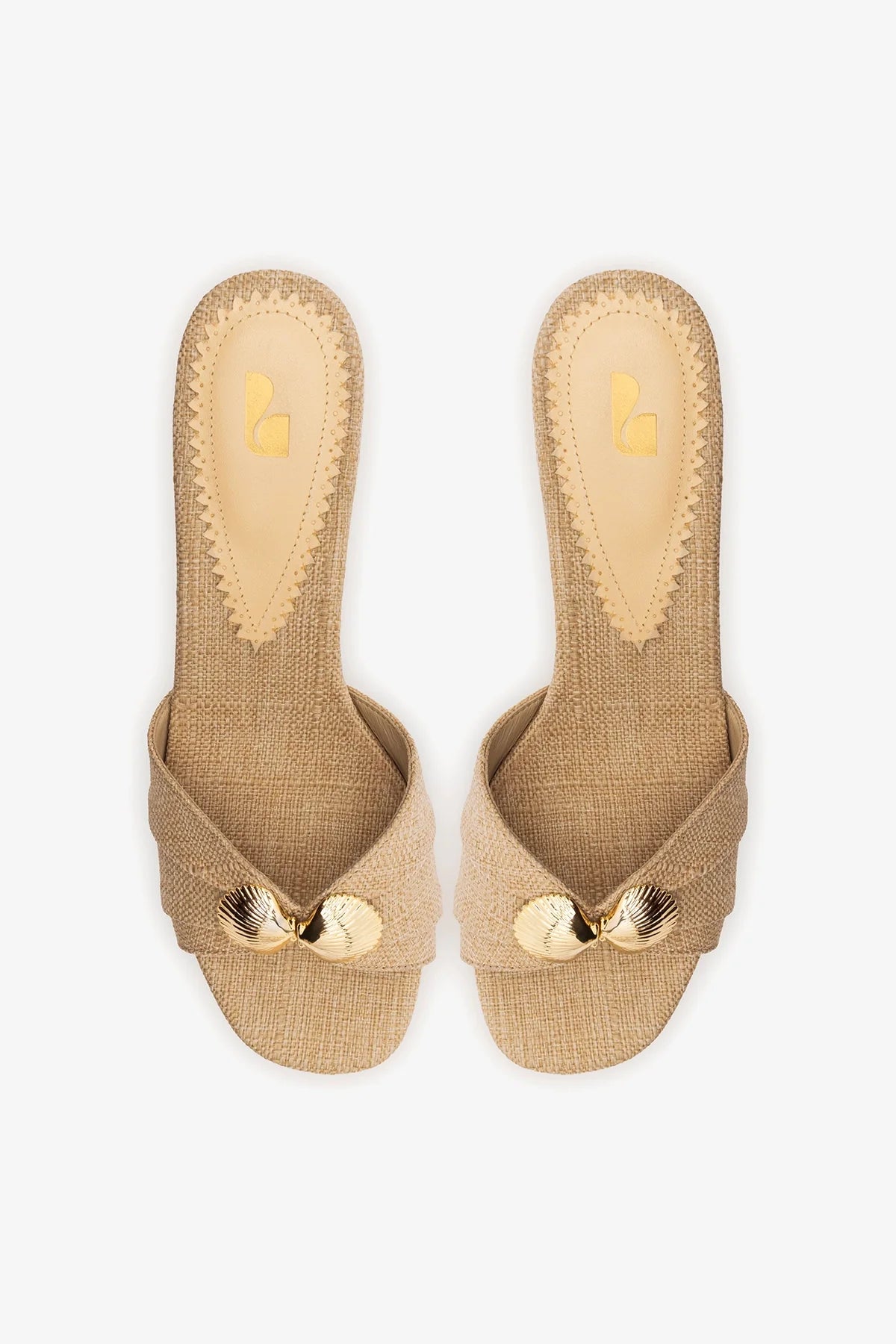 Coquile Mule Beige Raffia