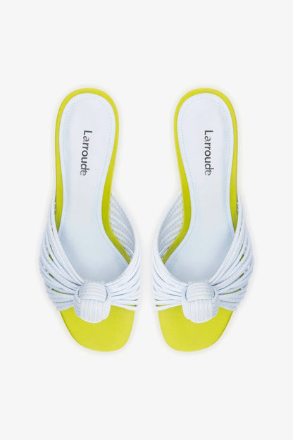 Valerie Mule Powder Blue and Green Satin