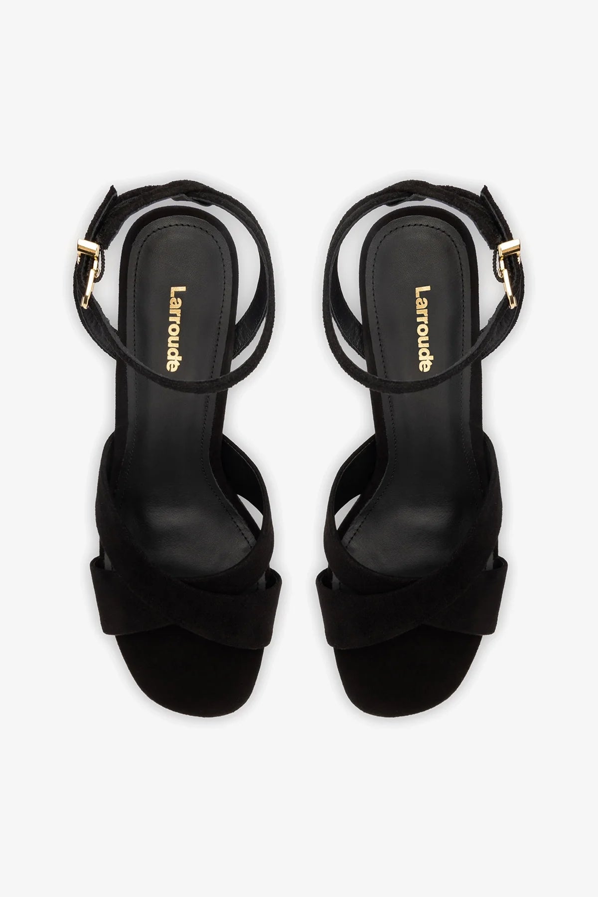Dolly X Platform Sandal In Black Suede