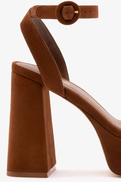 Dolly Sandal In Burnt Umber Suede