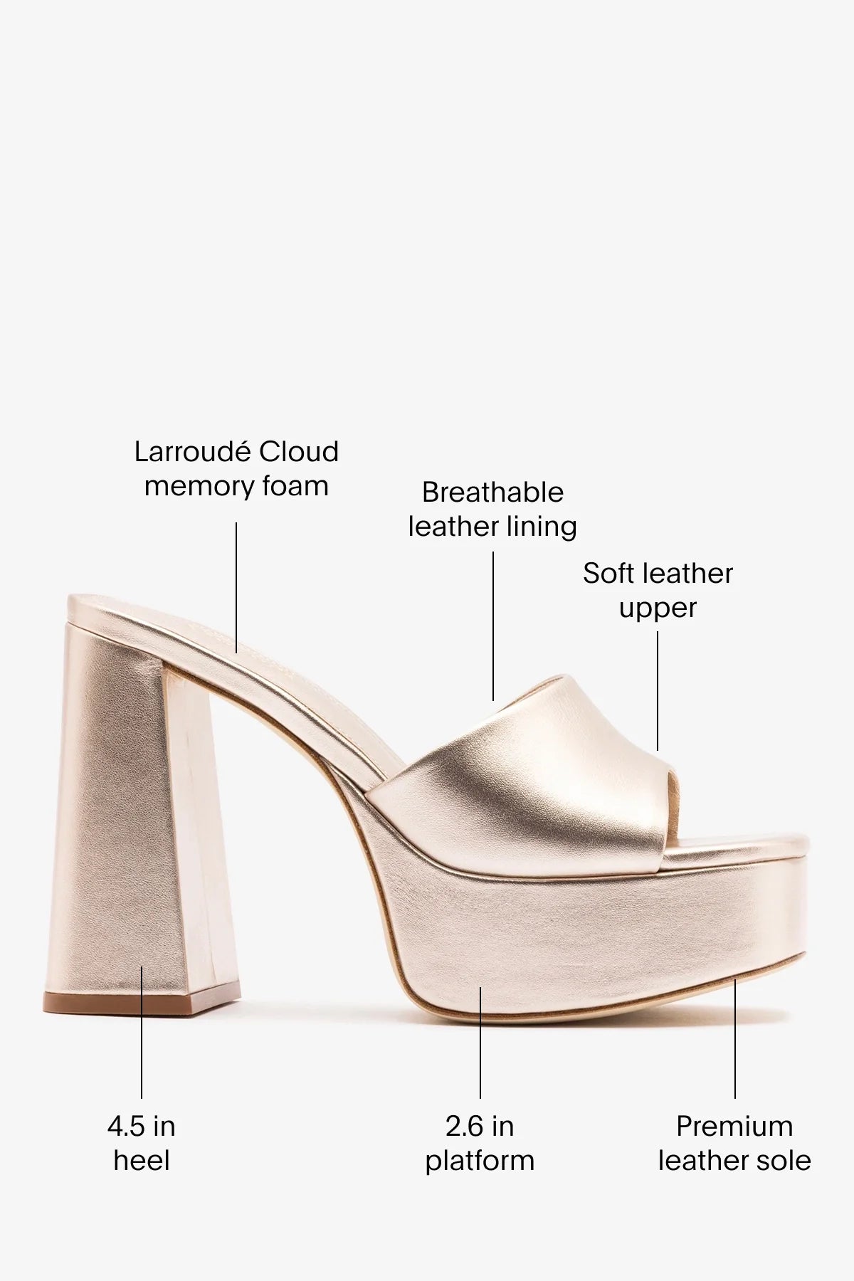 Dolly Mule Champagne Leather