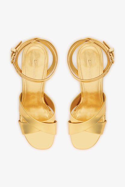 Dolly X Platform Sandal In Gold Specchio
