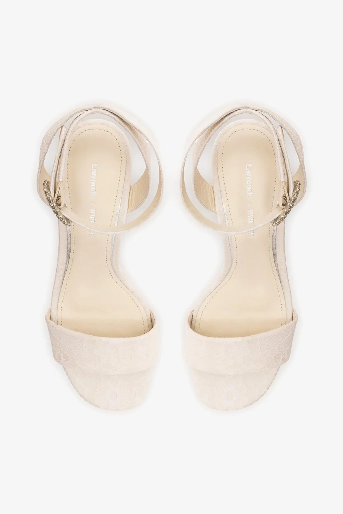 Larroudé x Markarian: Dolly Platform Sandal White Lace