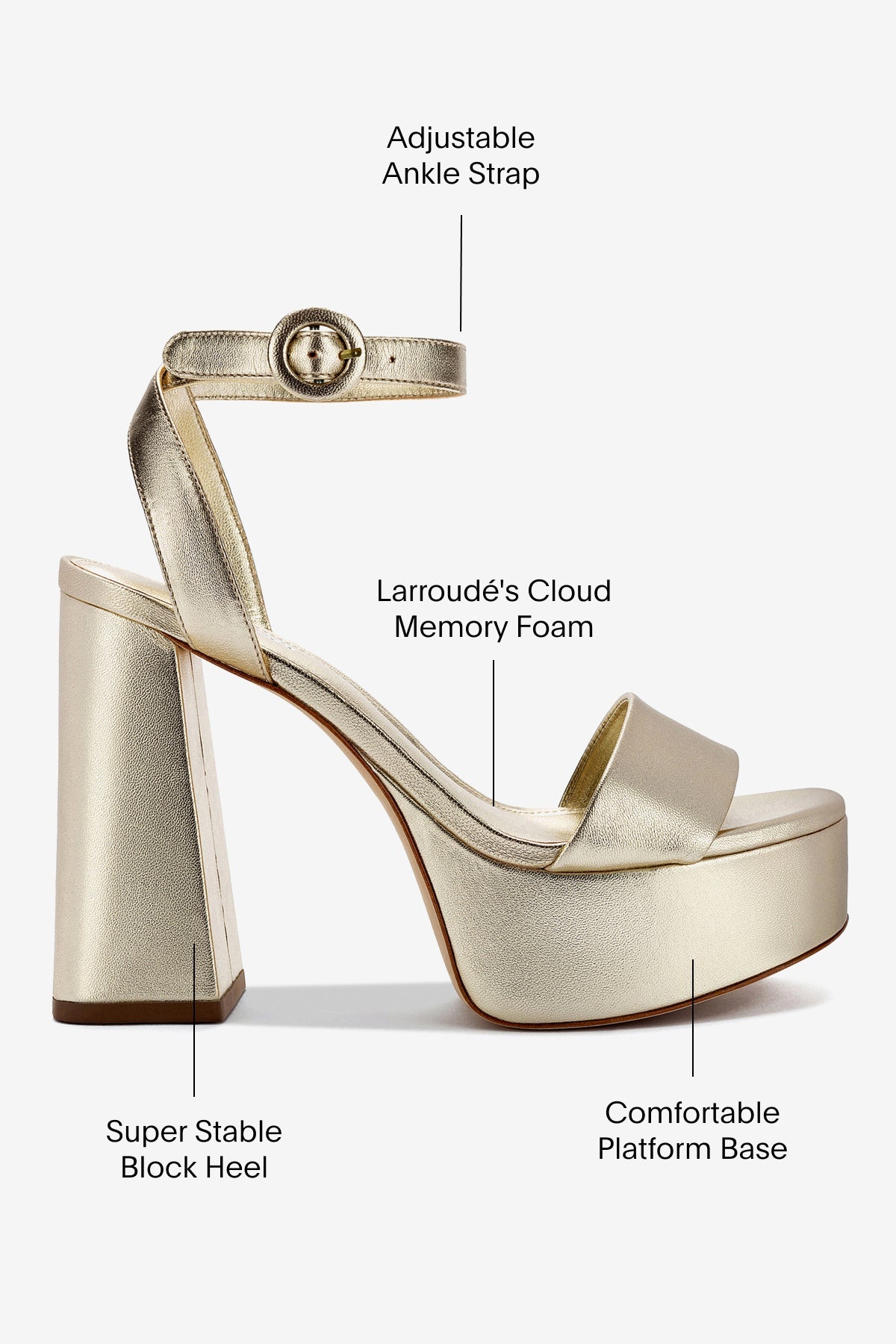 Dolly Sandal In Platina Metallic Leather