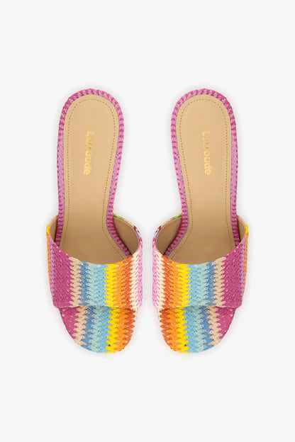 Dolly Mule Rainbow Raffia