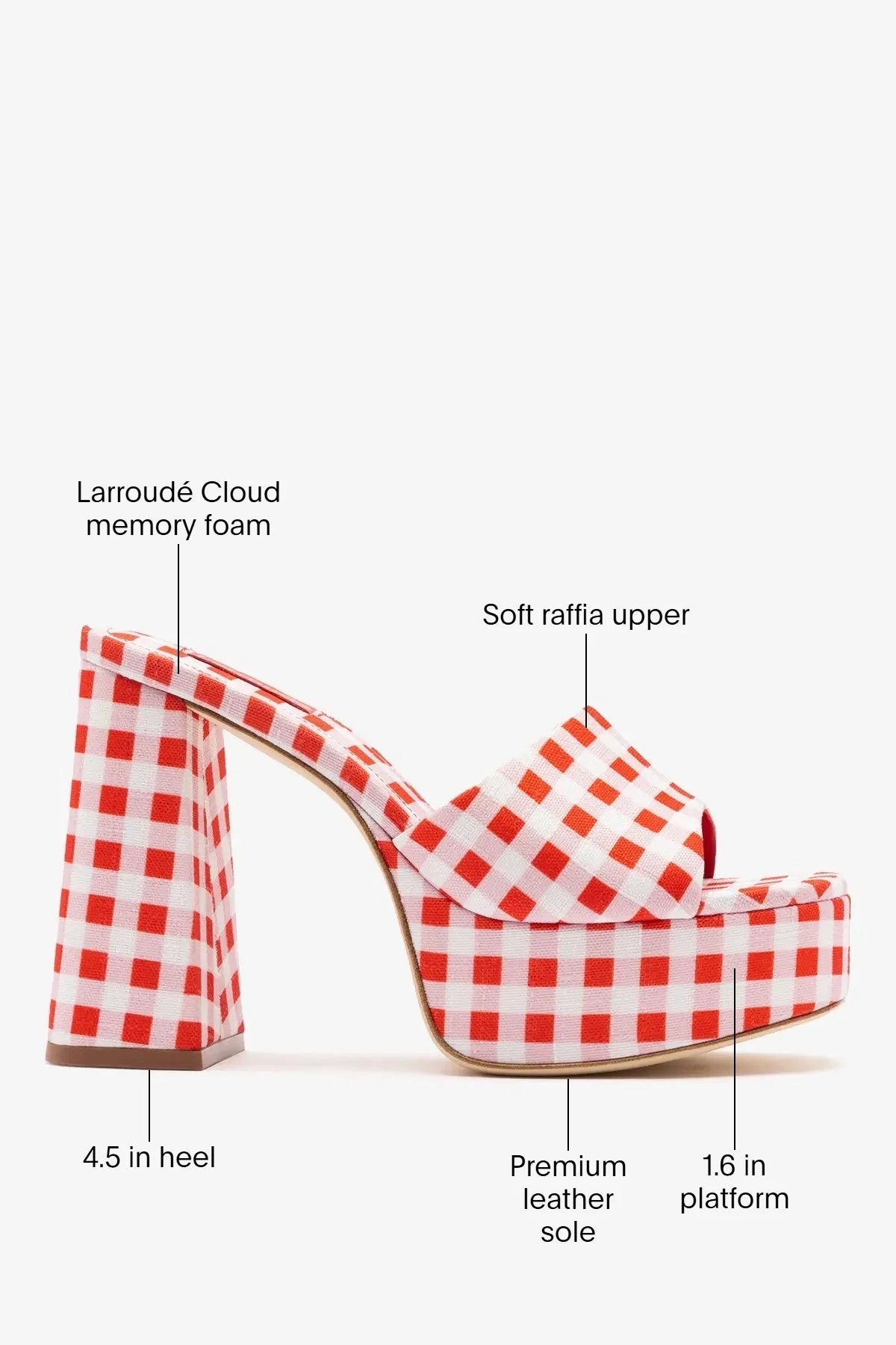 Dolly Platform Mule Scarlet Printed Fabric