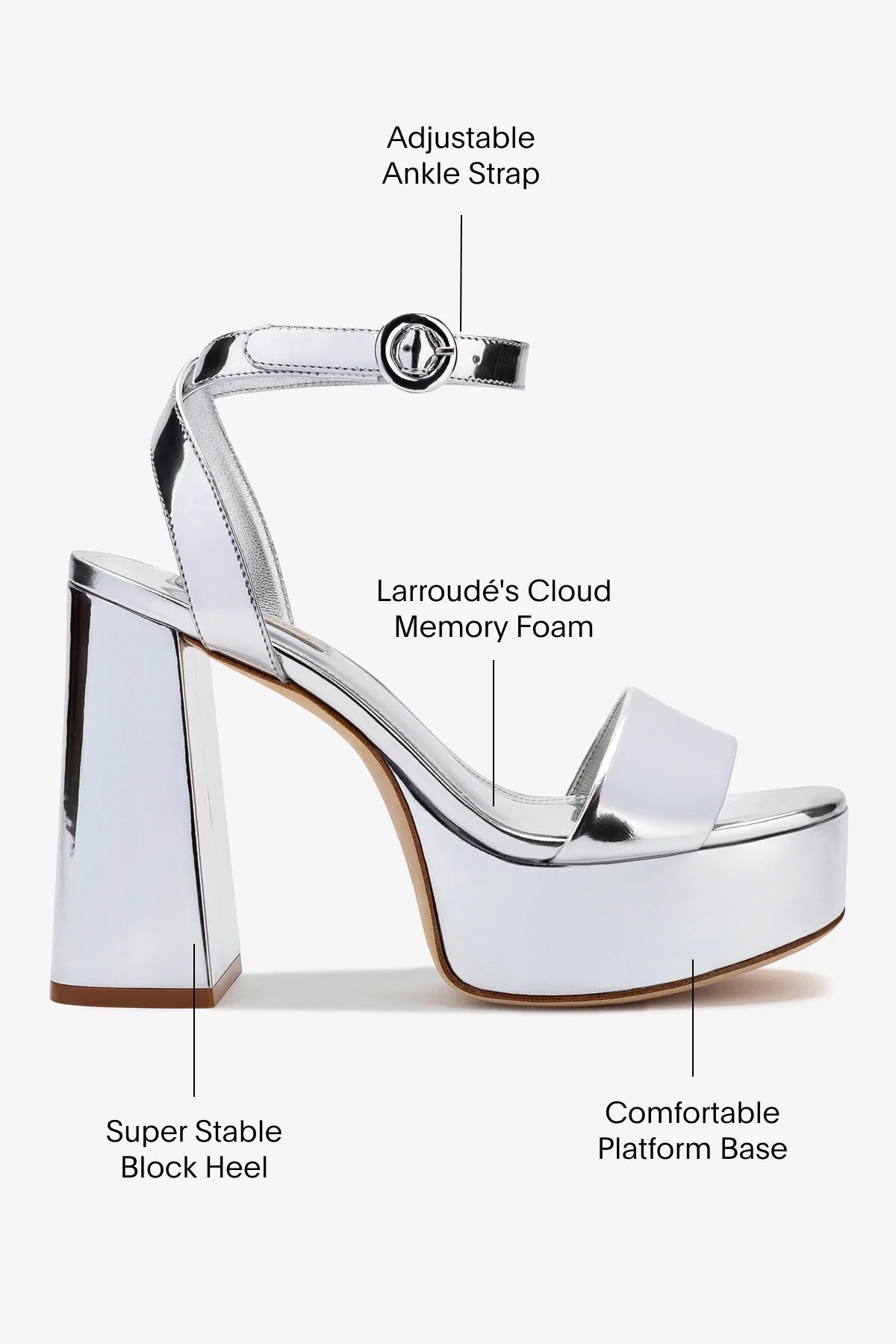 Dolly Sandal In Silver Specchio