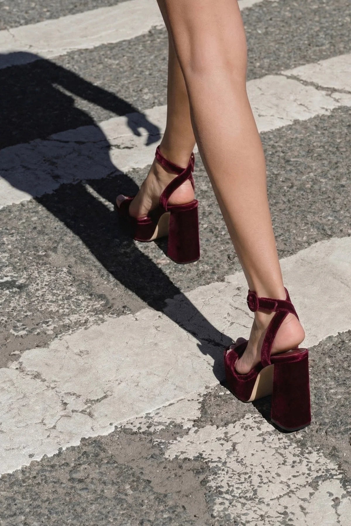 Dolly Sandal In Wine Velvet