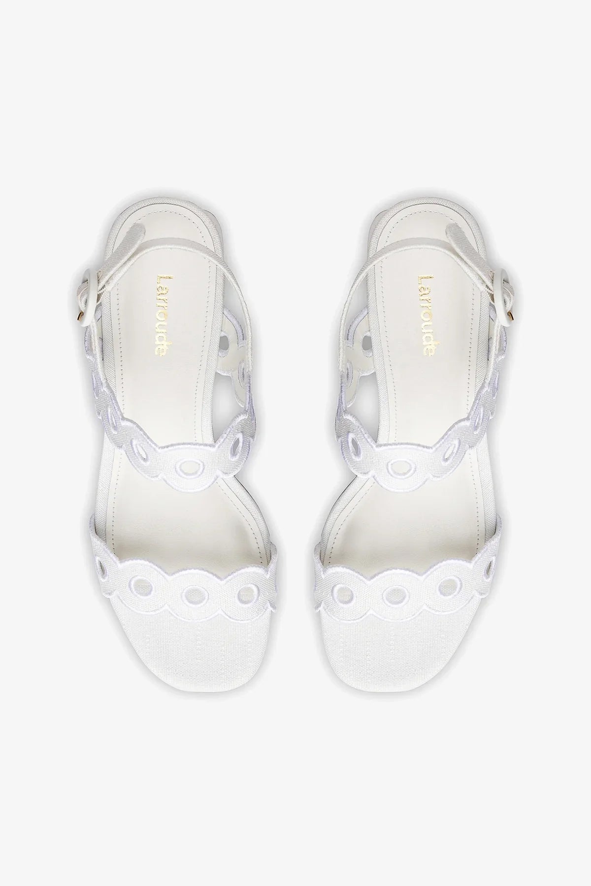 Florence Broderie Sandal In White Raffia