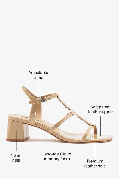 Hana Block Sandal Sand Patent Leather