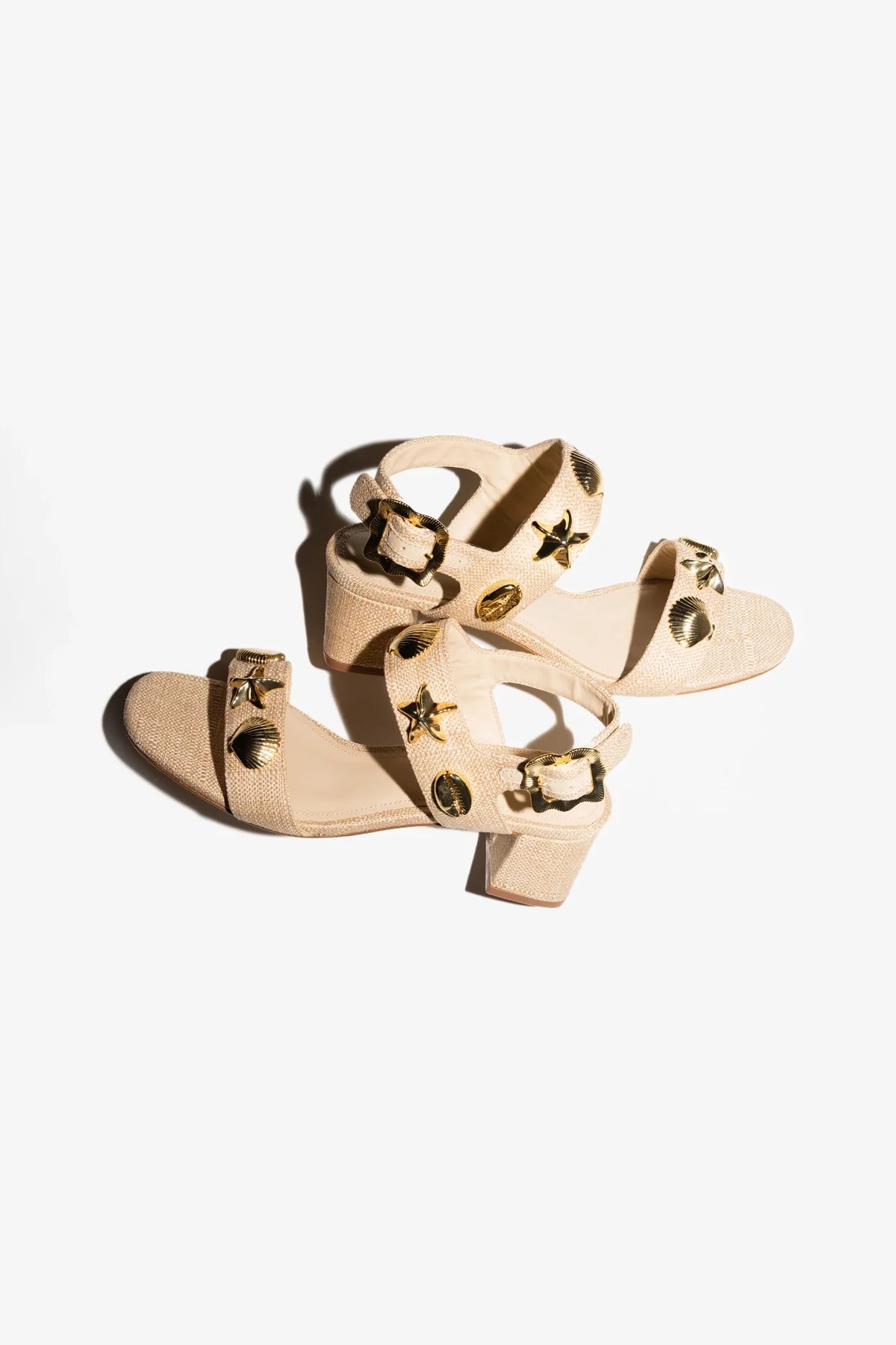 Madison Block Sandal Beige Raffia