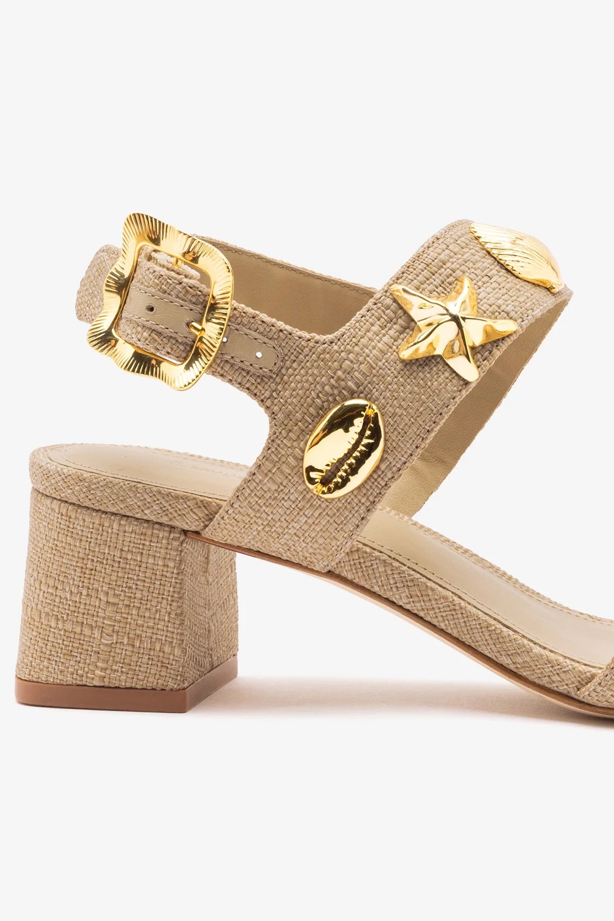 Madison Block Sandal Beige Raffia