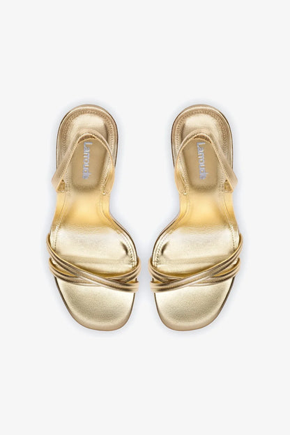 Annie Sandal In Gold Metallic Leather