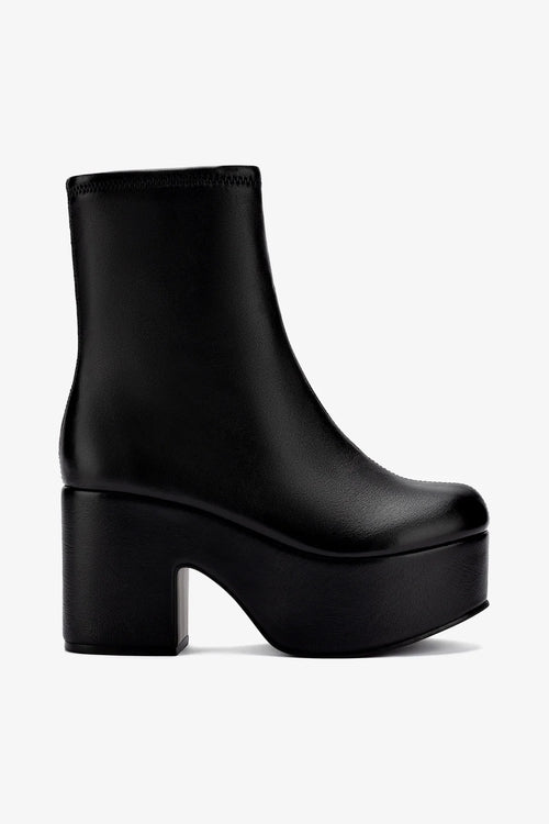 Miso Platform Boot In Black Stretch Leather
