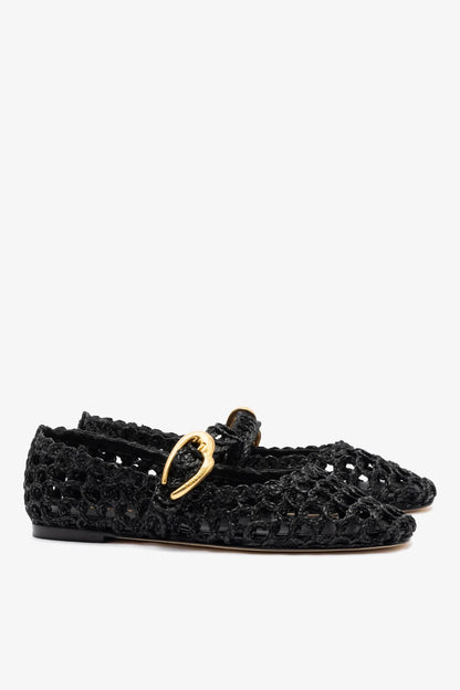 Verona Macrame In Black Embroidered Raffia