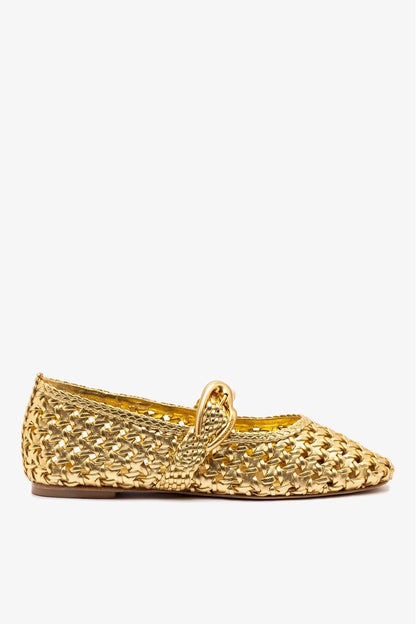 Verona New Macrame In Gold Metallic Leather