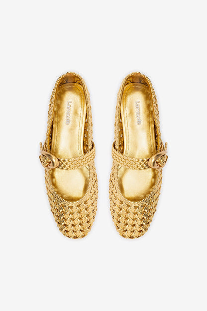 Verona New Macrame In Gold Metallic Leather