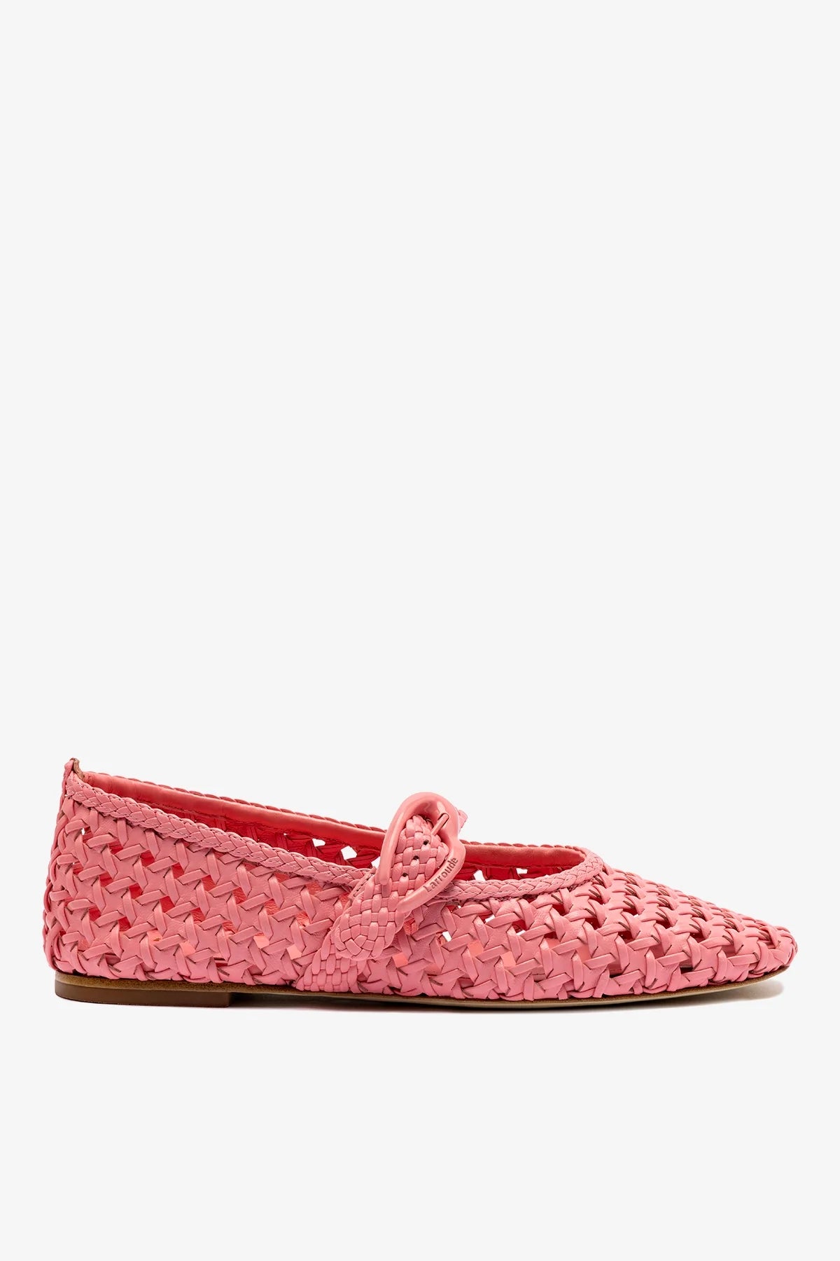 Verona Macrame Ballet Flat In Sorbet Pink Leather