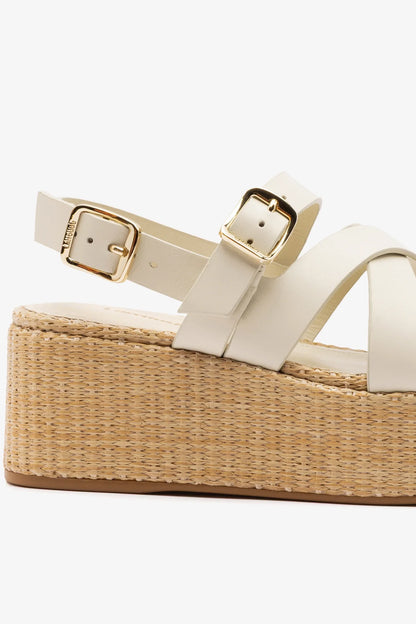 Patti Flatform Ivory Leather