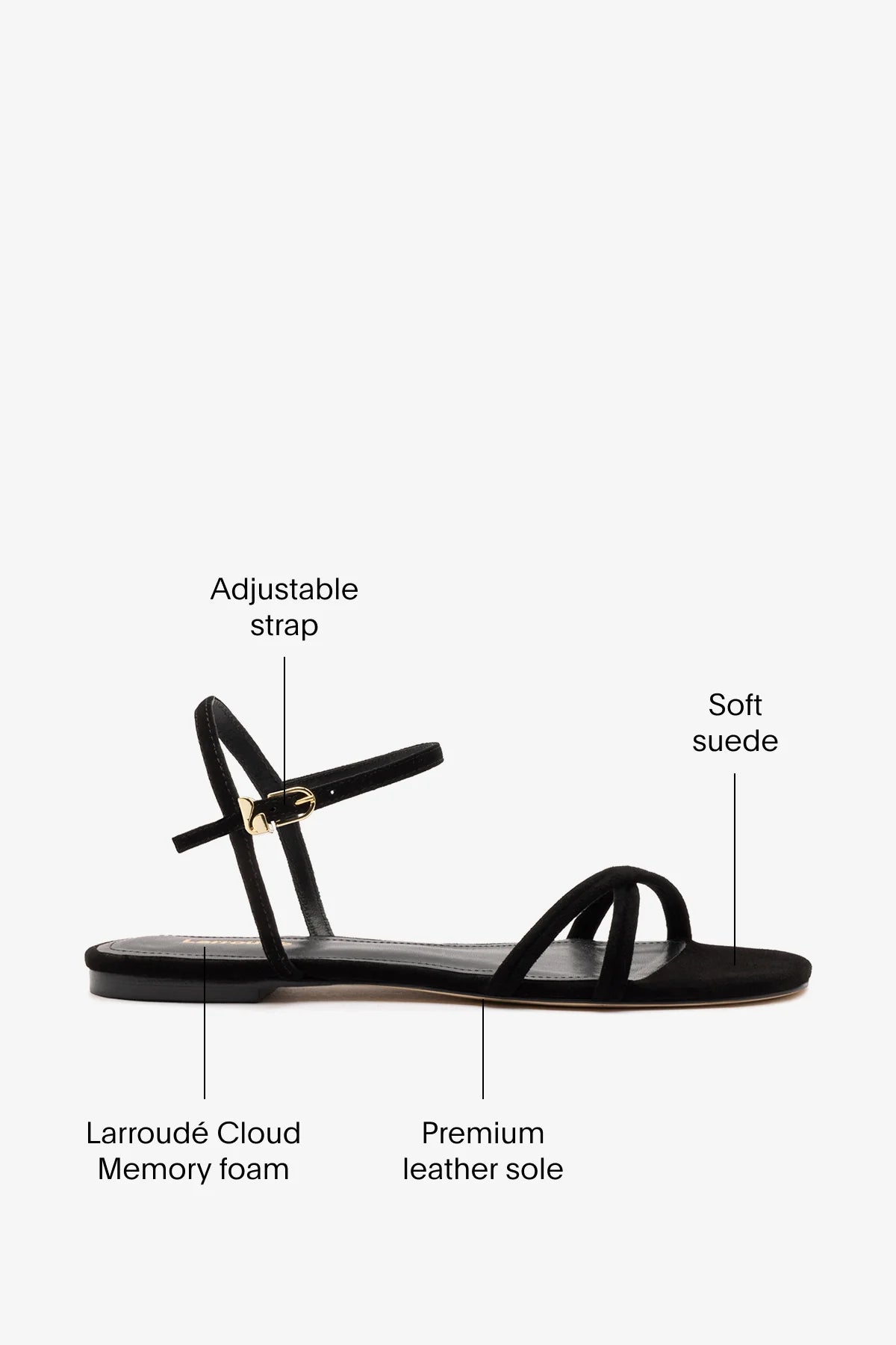 Annie Sandal Ankle Tie In Black Leather
