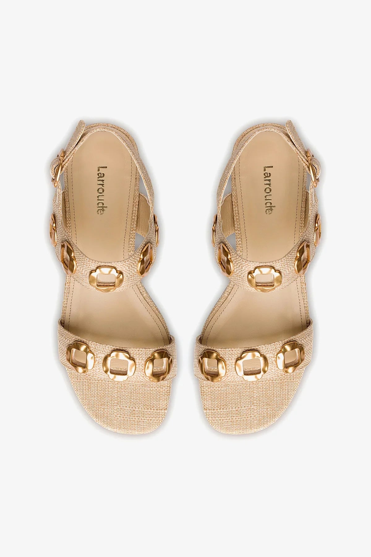 Milan Flat Sandal In Beige Raffia