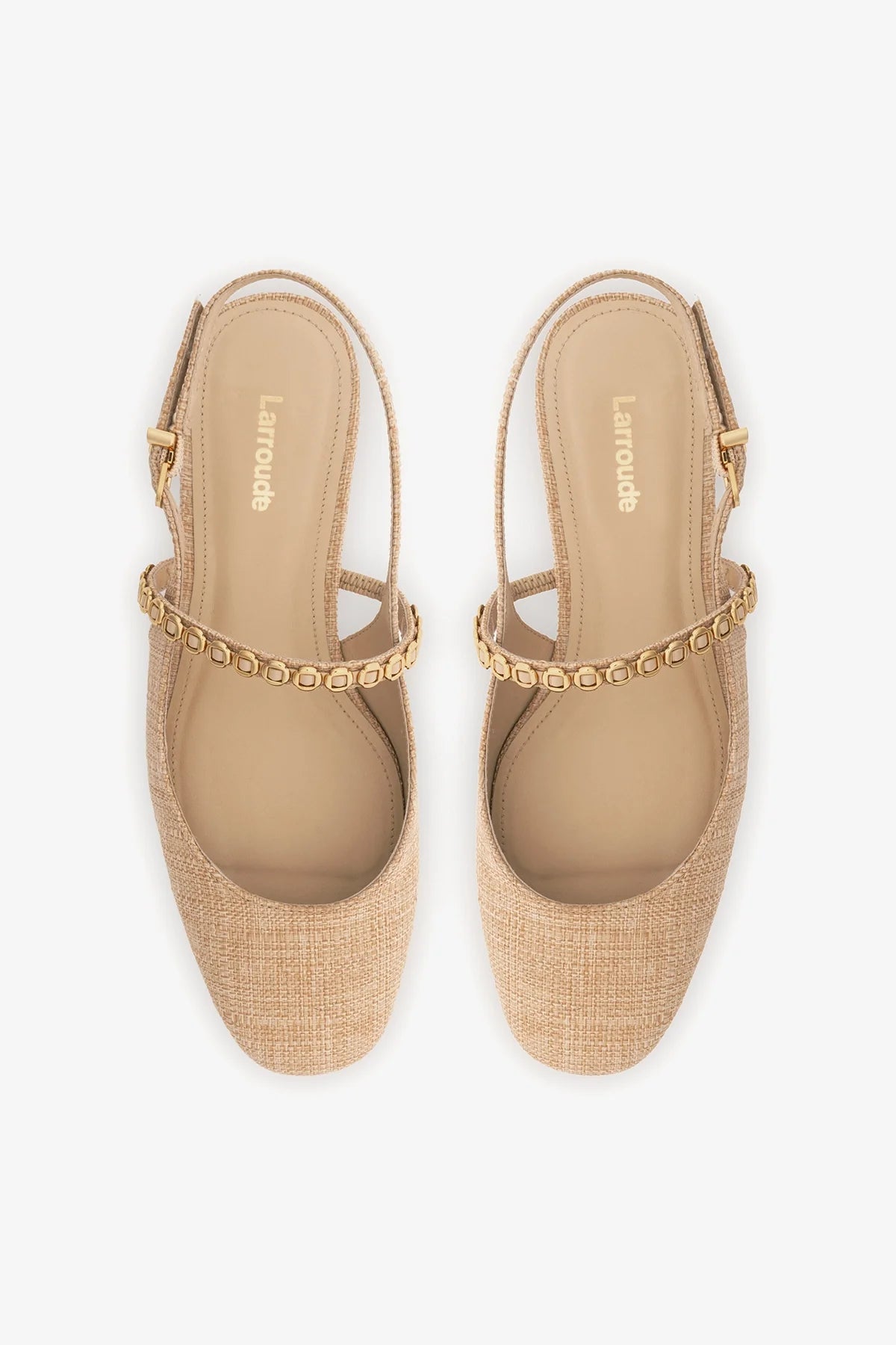 Georgina Milanina Ballet Flat In Beige Raffia