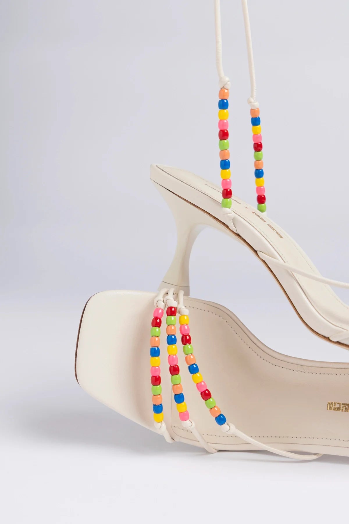 Larroudé x Ciao Lucia: Eloisa Sandal Ivory Leather