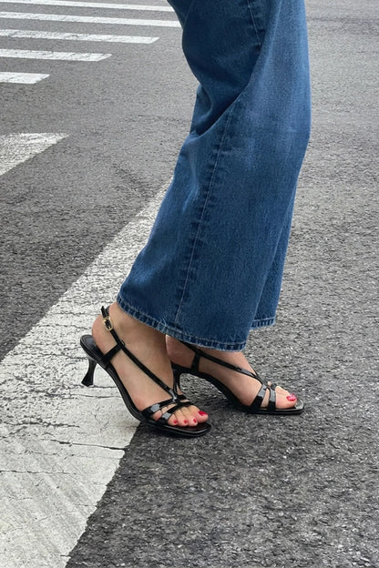 Daphne Sandal Black Patent Leather