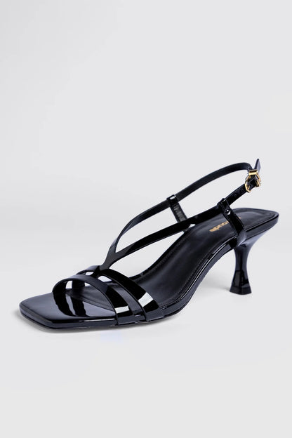 Daphne Sandal Black Patent Leather