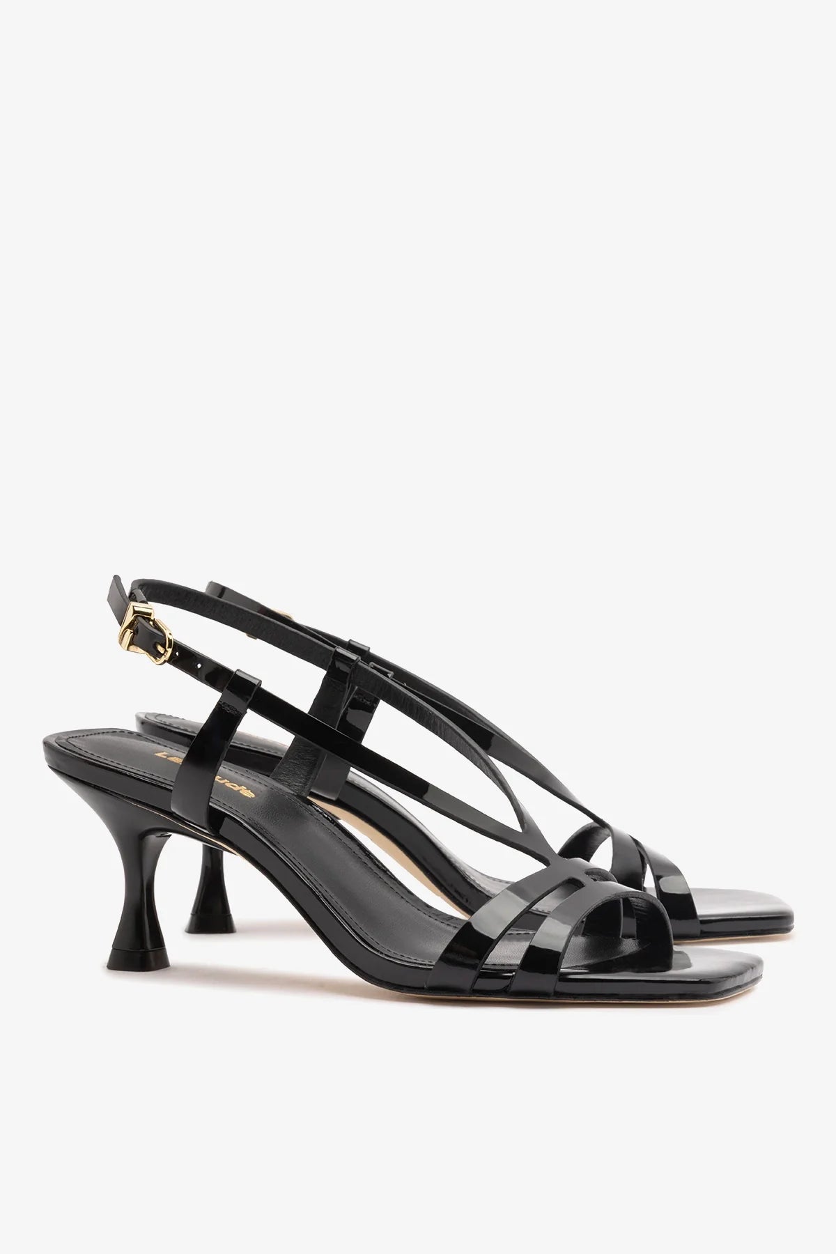 Daphne Sandal Black Patent Leather