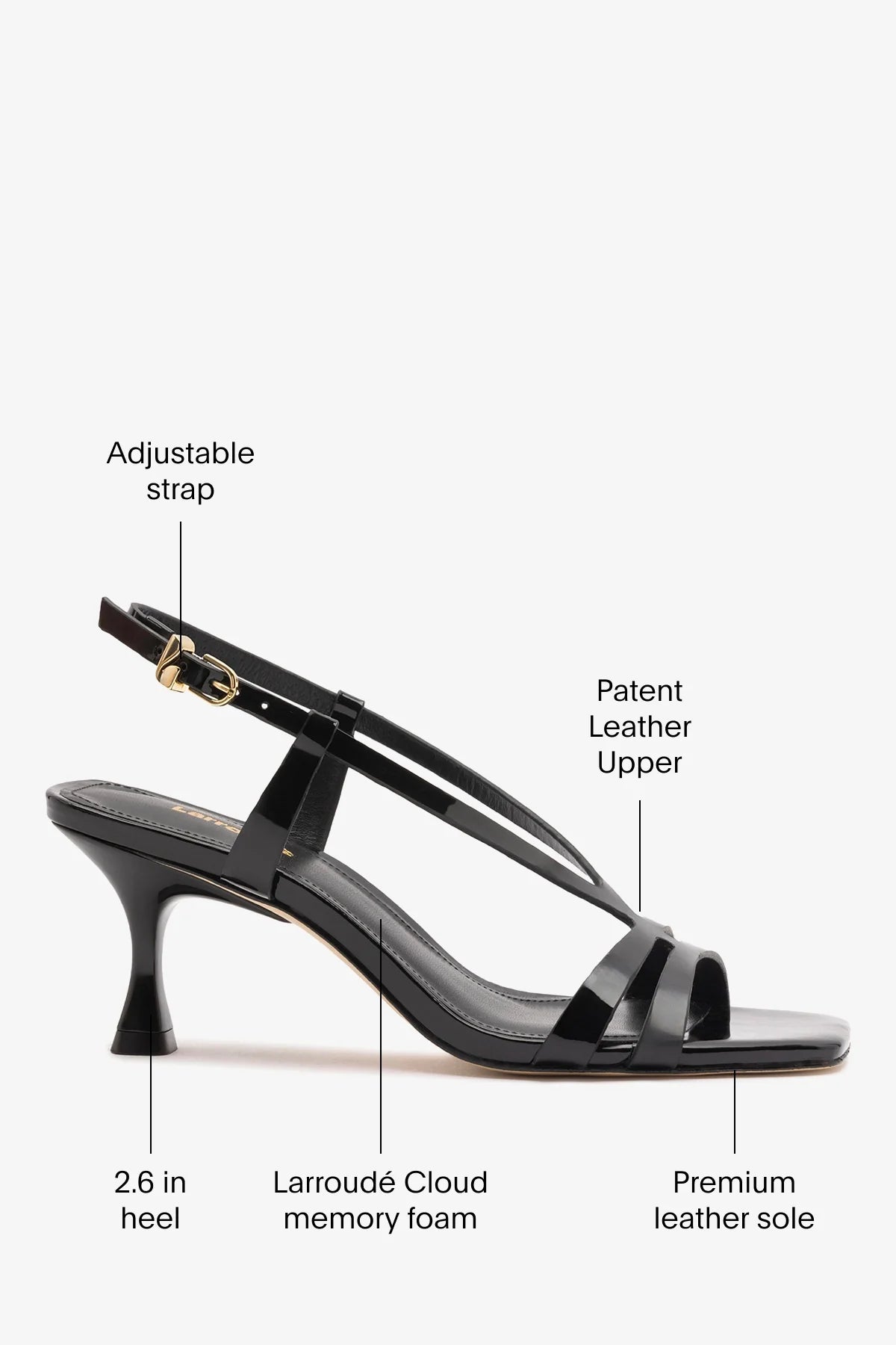 Daphne Sandal Black Patent Leather