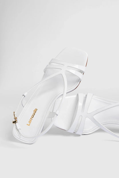 Daphne Sandal White Patent Leather
