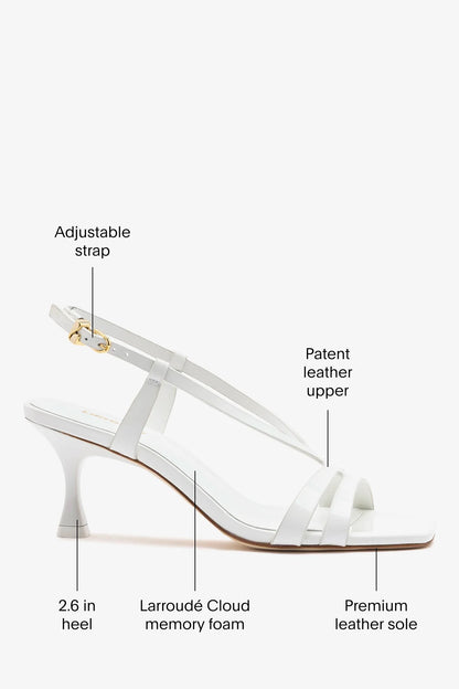 Daphne Sandal White Patent Leather