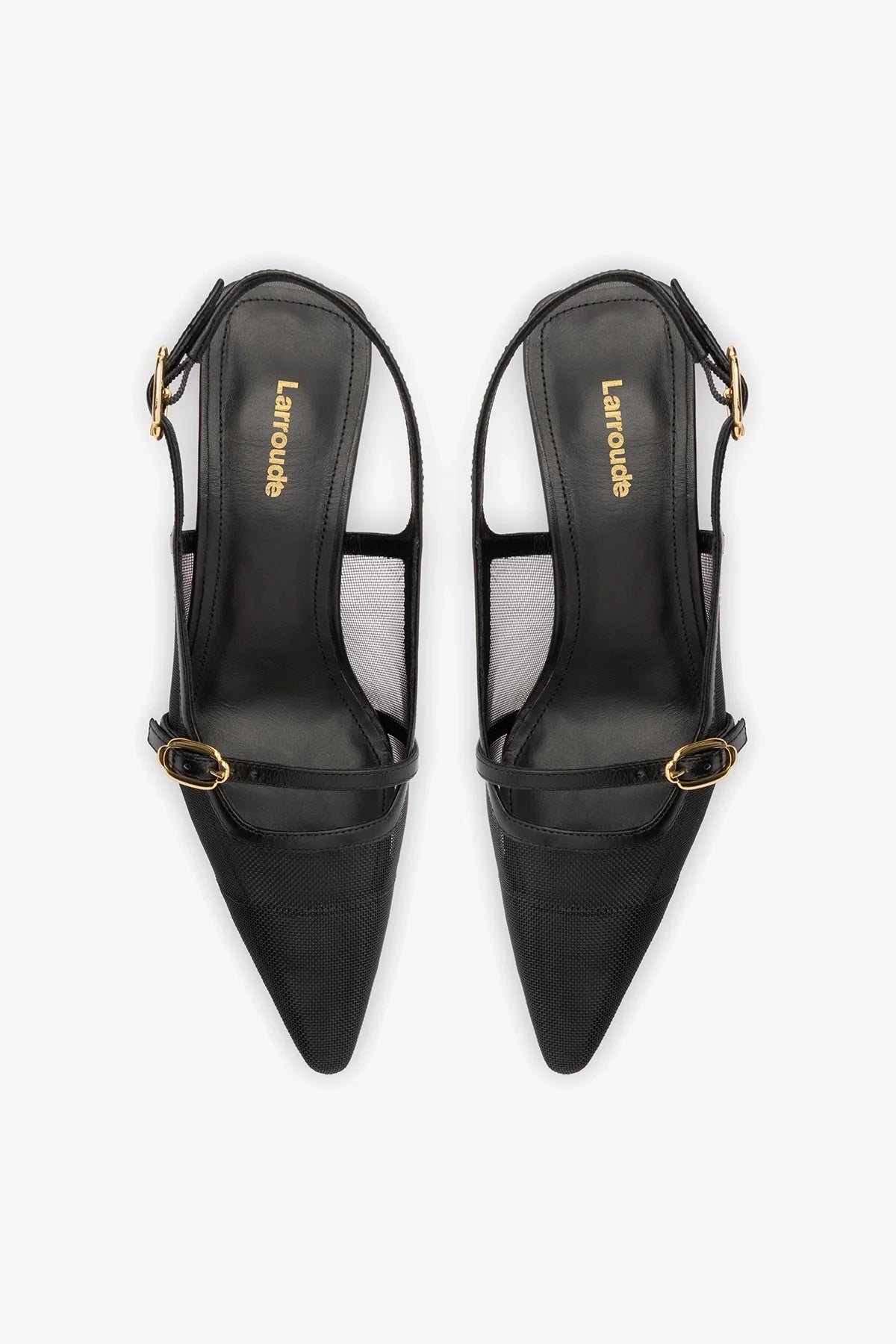 Ines Pump In Black Mesh and Leather