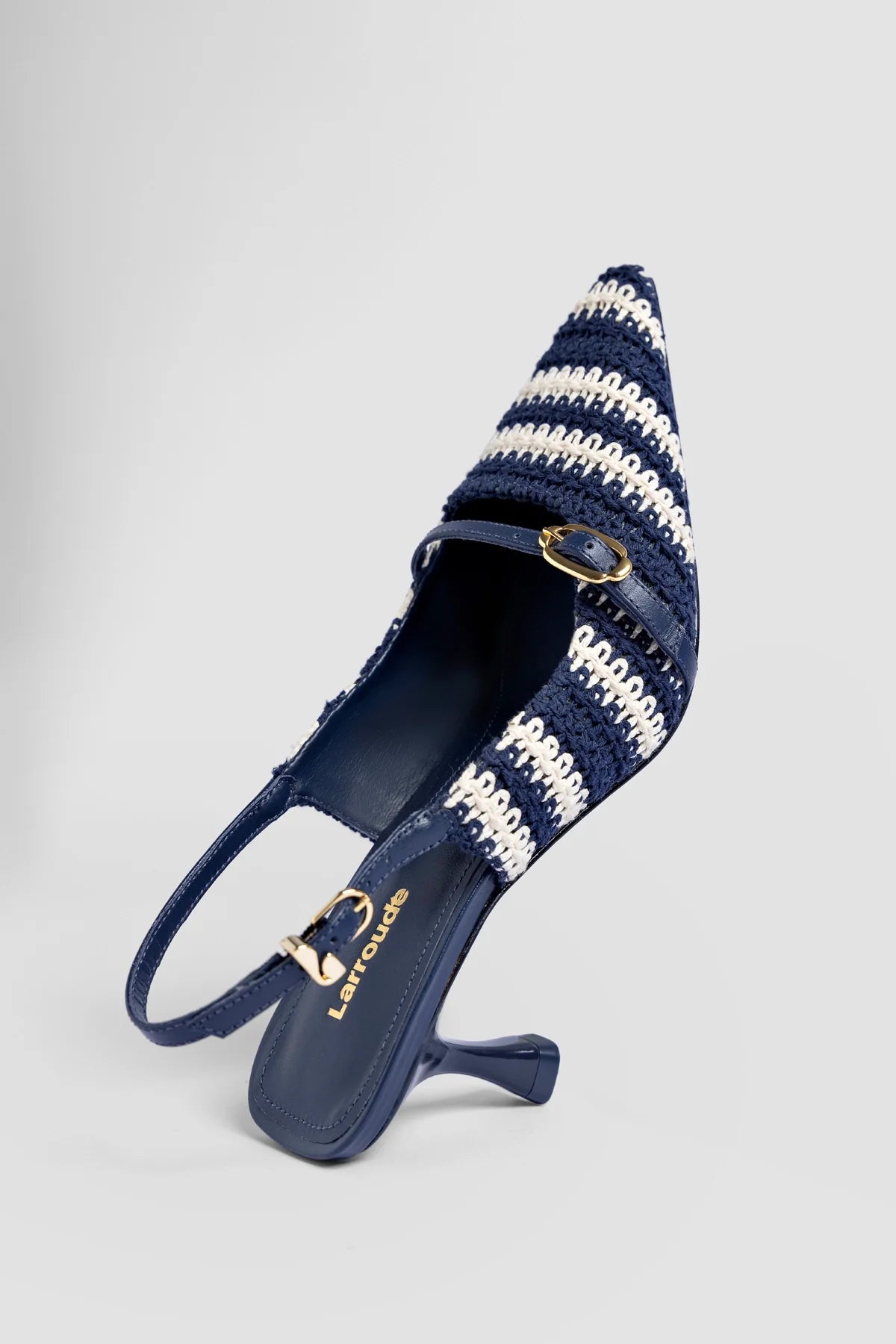 Ines Crochet Pump Striped Navy