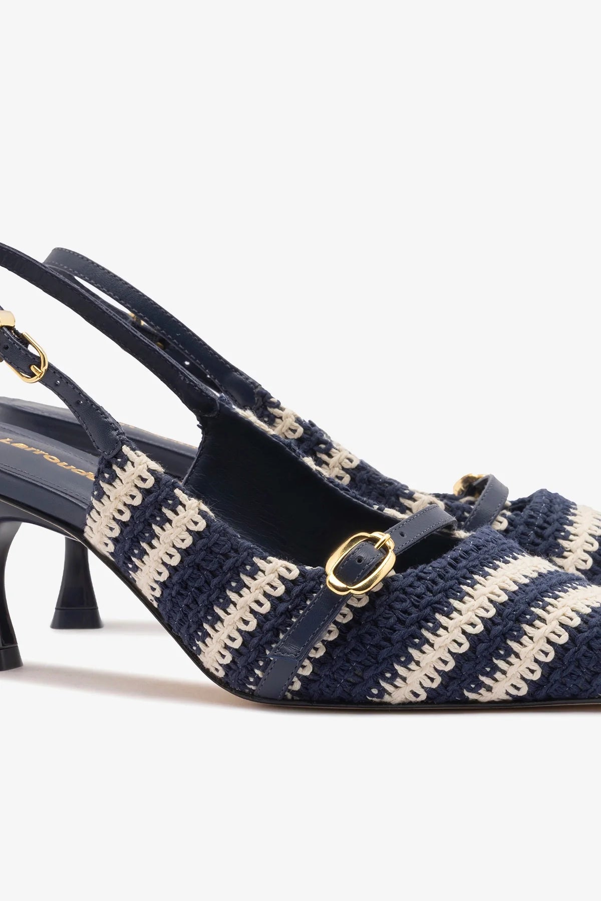 Ines Crochet Pump Striped Navy