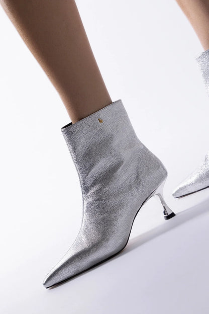 Ines Boot Silver Leather