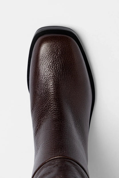 Ricky Wide Boot Brown Leather
