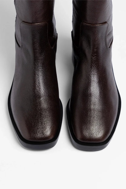 Anne Wide Brown Leather