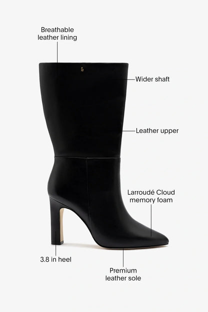 Cindy Wide Black Leather
