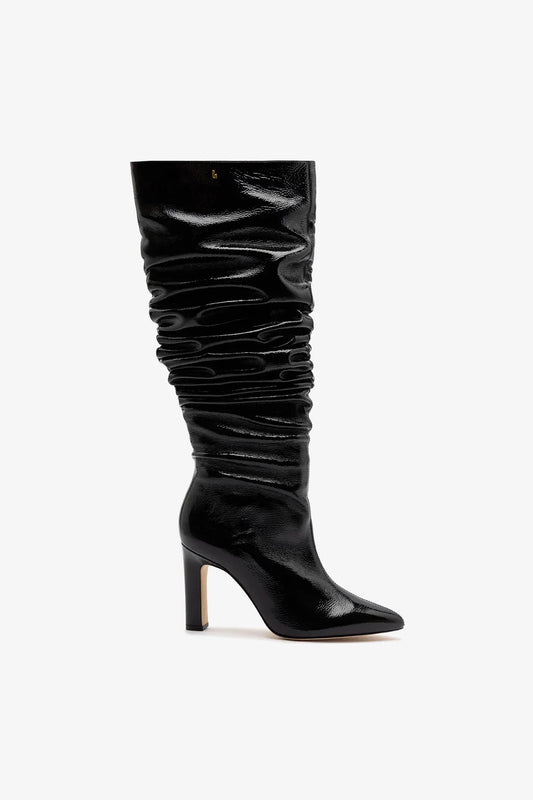 Cindy Slouch Boot Black Patent Leather