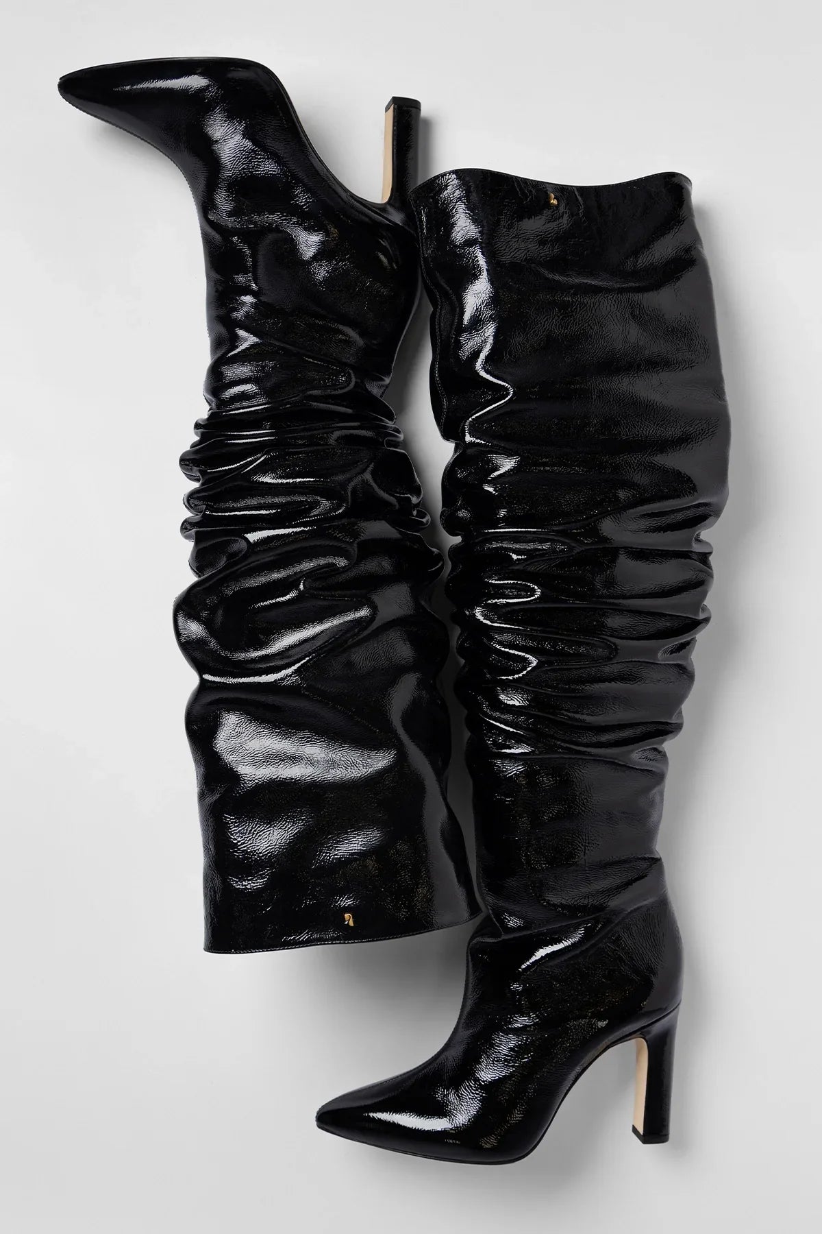 Cindy Slouch Boot Black Patent Leather